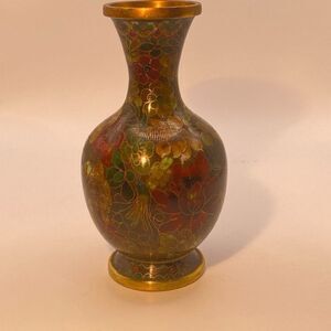 Antique Chinese Floral Cloisonne Enamel Vase